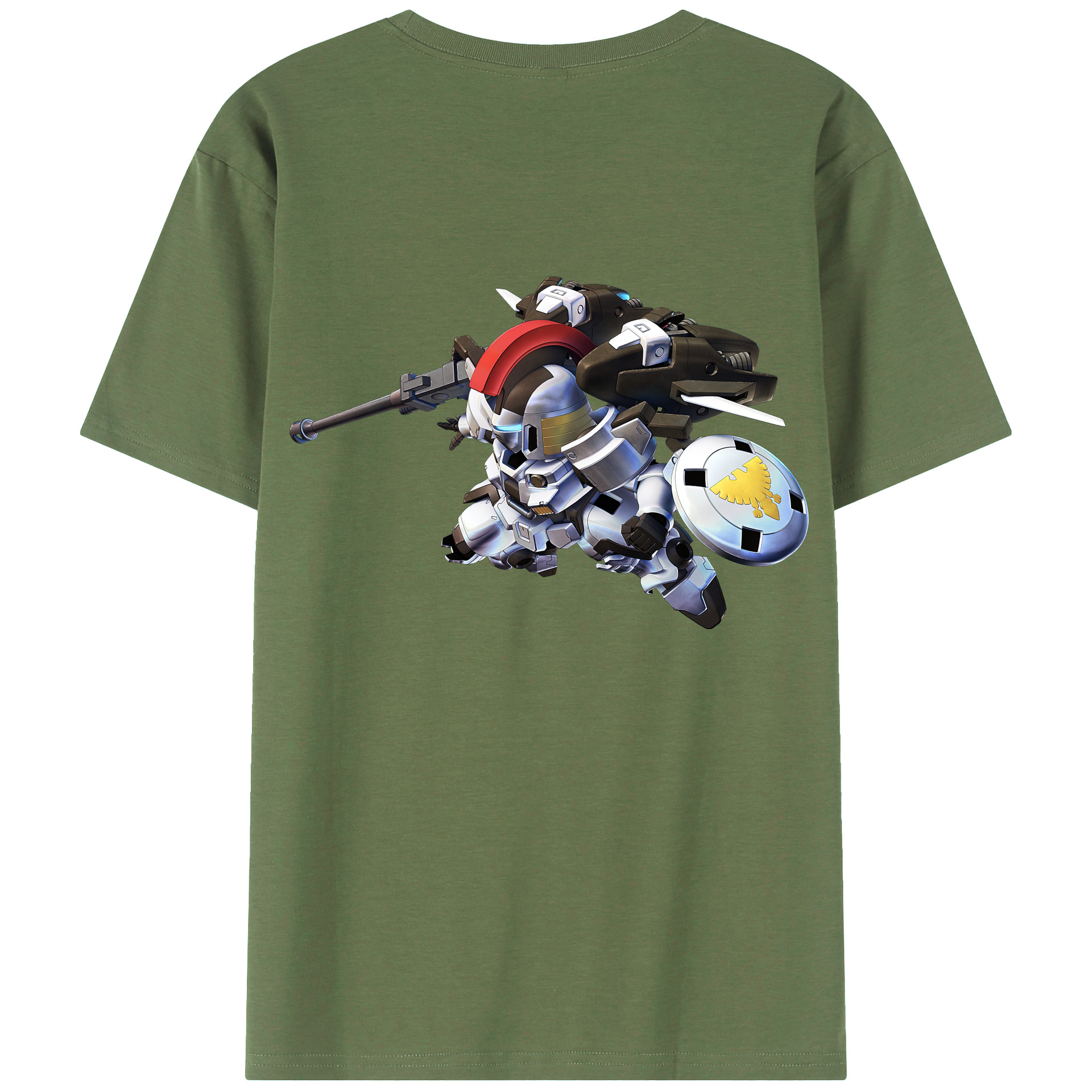（画像用） 機動戦士ガンダム Mobile Suit Gundam 綿100％ メンズ半袖Tシャツ（バックプリント） 通気性